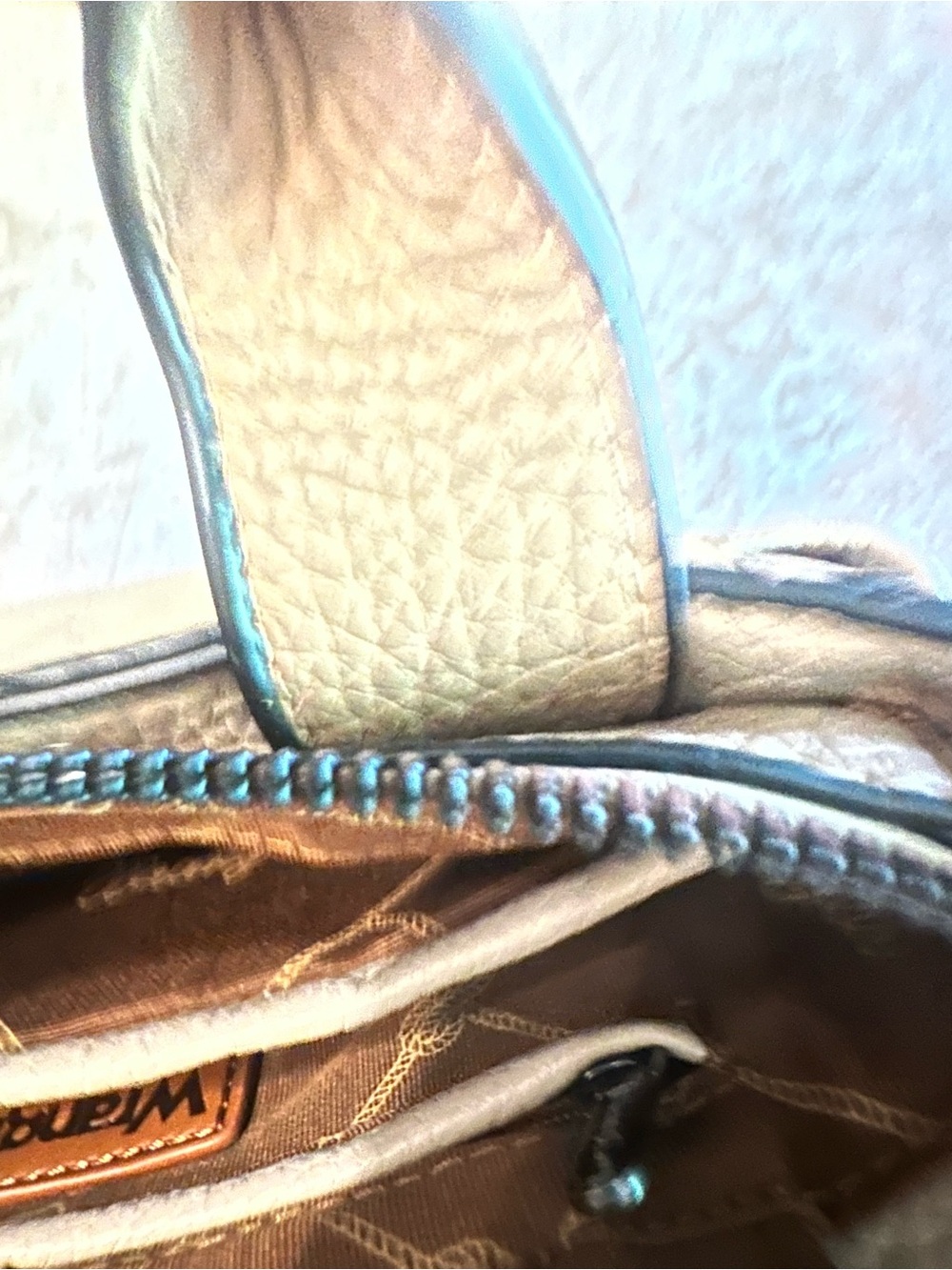Wrangler Two-Tone Beige and Taupe Backpack Tote - Picture 7 of 9